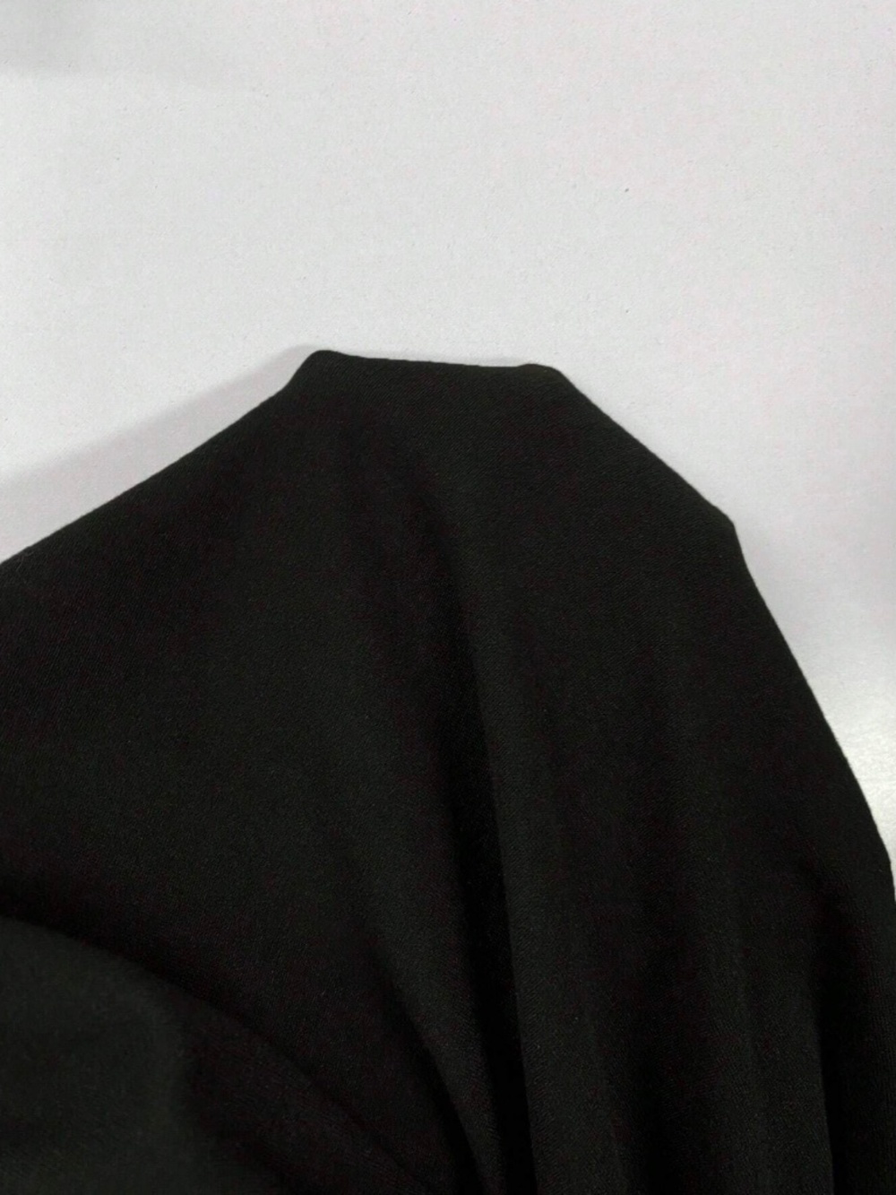 Black Square Neck Long Sleeve Slim Fitted Ruched Tee Shirt - Picture 6 of 9